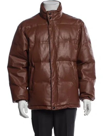 Pre-owned Mcm Puffer Coat In Brown