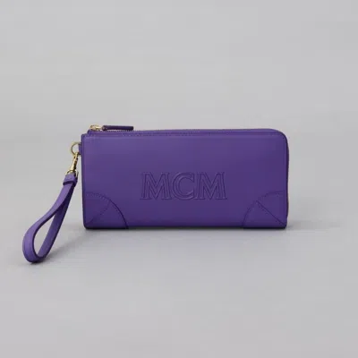 Pre-owned Mcm Purple Leather Long Wallet (bi-fold) ()