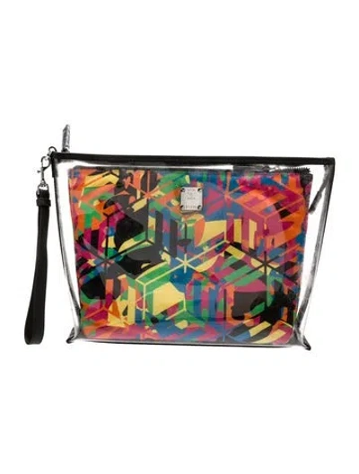 Pre-owned Mcm Pvc Clutch In Neutral