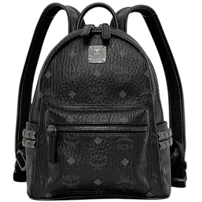 Pre-owned Mcm Pvc Leather Backpack () In Black