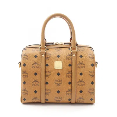 Pre-owned Mcm Pvc Leather Tote Bag () In Brown
