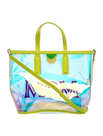 Pre-owned Mcm Pvc Top Handle Bag In Transparent