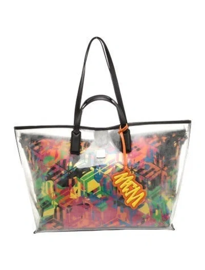 Pre-owned Mcm Pvc Tote In Black