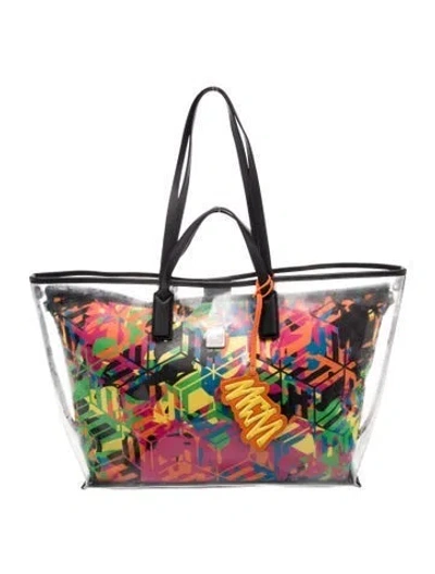 Pre-owned Mcm Pvc Tote In Transparent