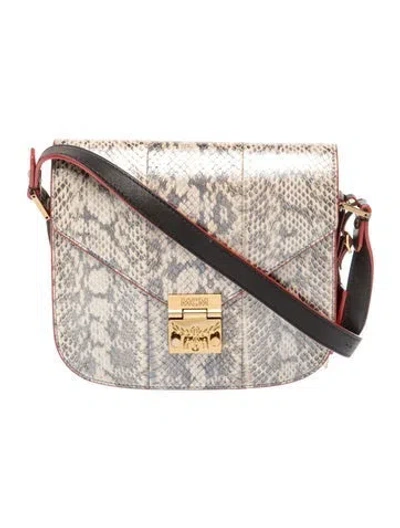 Pre-owned Mcm Python Messenger Bag In Multicolor