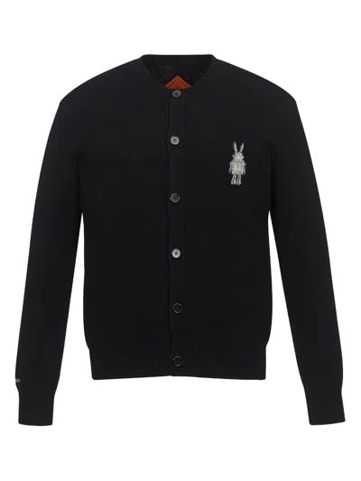 Mcm Rabbit-patch Cardigan In Black