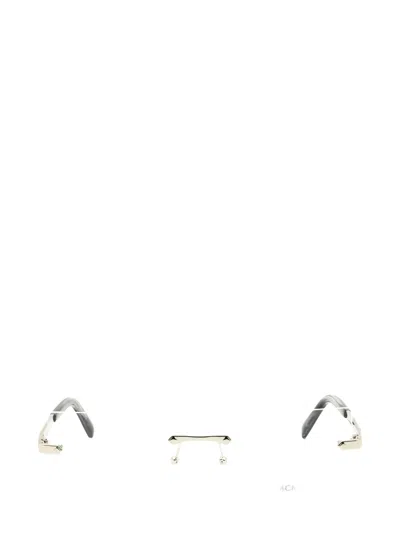 Mcm Rectangle-frame Rimless Glasses In Transparent