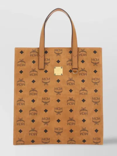 Mcm Rectangular Canvas Small Aren Shopping Bag