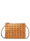 Mcm Rectangular Crossbody Pouch With Logo Pattern In Brown