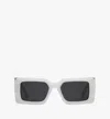 Mcm Rectangular Sunglasses In Opaline White