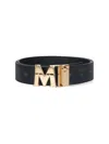 Mcm Adjustable Length Gold-tone Buckle Belts In Black
