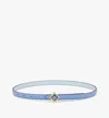 Mcm Diamond Buckle Belt In Nappa Leather In Blue