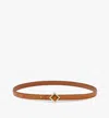 Mcm Diamond Buckle Belt In Nappa Leather In Cognac