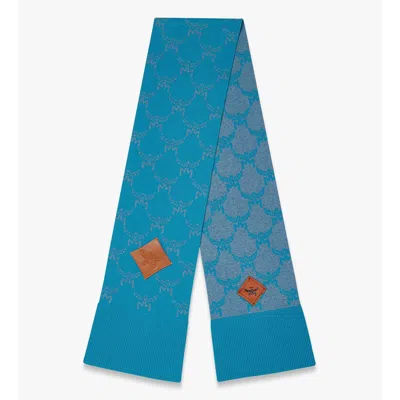 Mcm Reversible Lauretos Stole In Wool And Recycled Cashmere In Blue