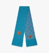 Mcm Reversible Lauretos Stole In Wool And Recycled Cashmere In Blue Heaven