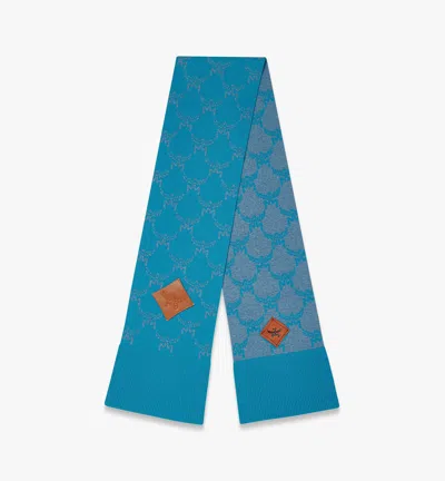 Mcm Reversible Lauretos Stole In Wool And Recycled Cashmere In Blue Heaven