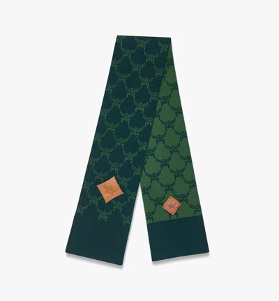 Mcm Reversible Lauretos Stole In Wool And Recycled Cashmere In Forest Green