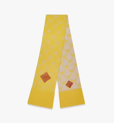 Mcm Reversible Lauretos Stole In Wool And Recycled Cashmere In Lemon Gold