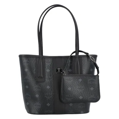 Mcm Reversible Liz Shopper In Visetos In Black