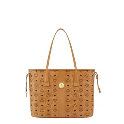 Mcm Reversible Liz Shopper In Visetos In Brown