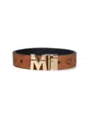 Mcm Adjustable Signature Print Reversible Gold-tone Hardware Belts