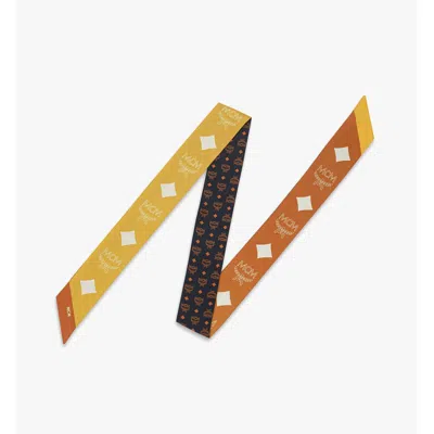 Mcm Reversible Monogram Print Petite Scarf In Brown