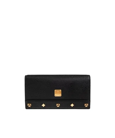 Mcm Rivet Wallet In Black