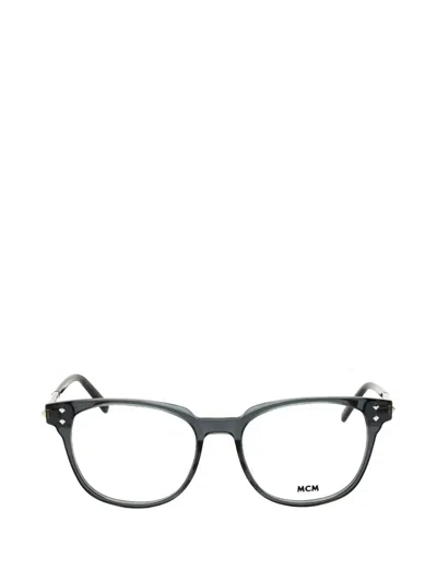 Mcm Round-frame Glasses In Gray