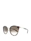 Mcm Round-frame Marbled-effect Sunglasses In Brown