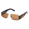 Mcm Roviex Rectangular Unisex Sunglasses Mw0012 32j 55 In Black