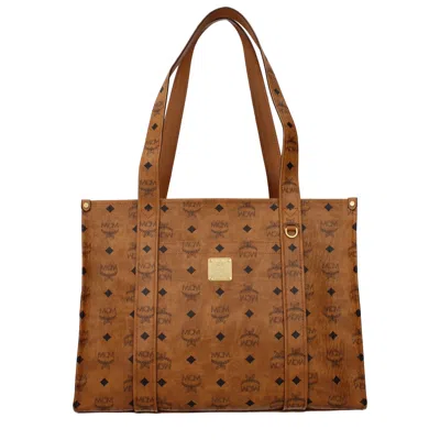 Mcm Women's Shoulder Bag Fabric Brown/cognac
