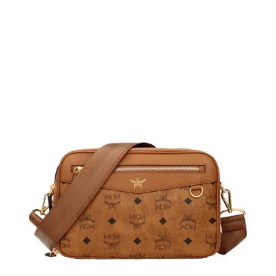 Mcm Men's Crossbody Bag Brown/cognac Fabric