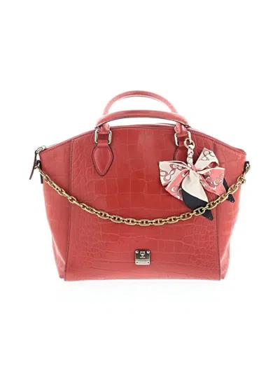 Pre-owned Mcm Satchel In Red