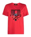 Mcm Sequin-logo T-shirt In Red