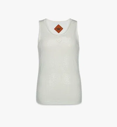 Mcm Sequin Tank Top In White