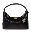 Mcm Sequined Shoulder Bag In Black