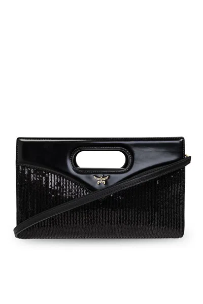 Mcm Diamond Clutch Bag In Black