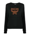 Mcm Shearling Logo Sweatshirt In Black