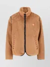 Mcm Shearling Sleeveless High Collar Jacket Side Pockets In Brown