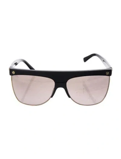 Pre-owned Mcm Shield Mirrored Sunglasses In Black