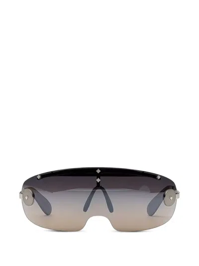 Mcm Shield-frame Stud-embellished Sunglasses In Black