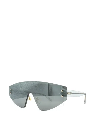 Mcm Shield-frame Stud-embellished Sunglasses In Green