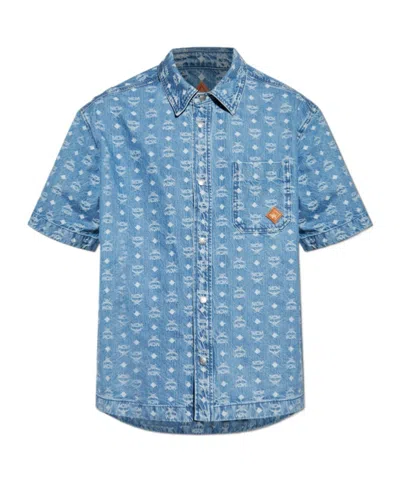 Mcm Shirt With Monogram In Blue