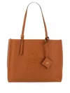 Mcm Woman Caramel Leather Medium Himmel Shopping Bag In Marrone