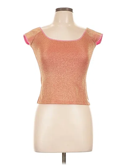 Pre-owned Mcm Short Sleeve Top Pink Sweetheart Neckline Tops