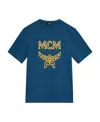 Mcm Short-sleeved Logo Printed T-shirt In Blue