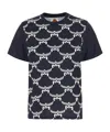 Mcm Cotton Crew Neck T-shirt With Geometric Pattern In Black