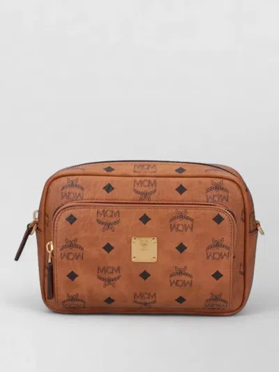 Mcm Shoulder Bag Adjustable Strap Front Pocket In Brown