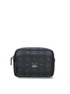 Mcm Shoulder Bag Adjustable Strap Front Zip Pocket In Black