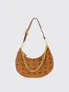 Mcm Aren Crescent Hobo Shoulder Bag In Brown